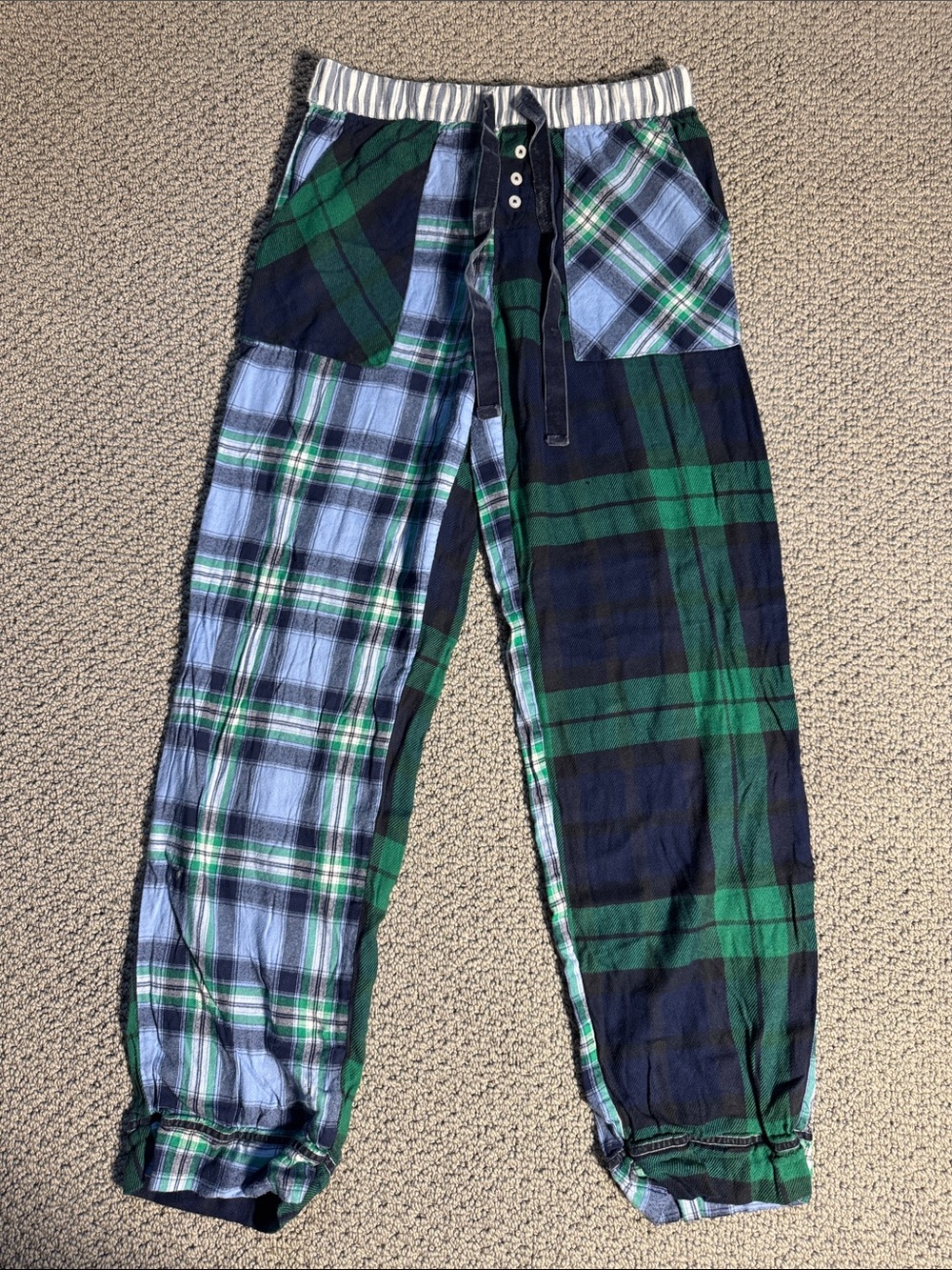 aerie Blue and Green Plaid Cozy Lounge Pants- XS